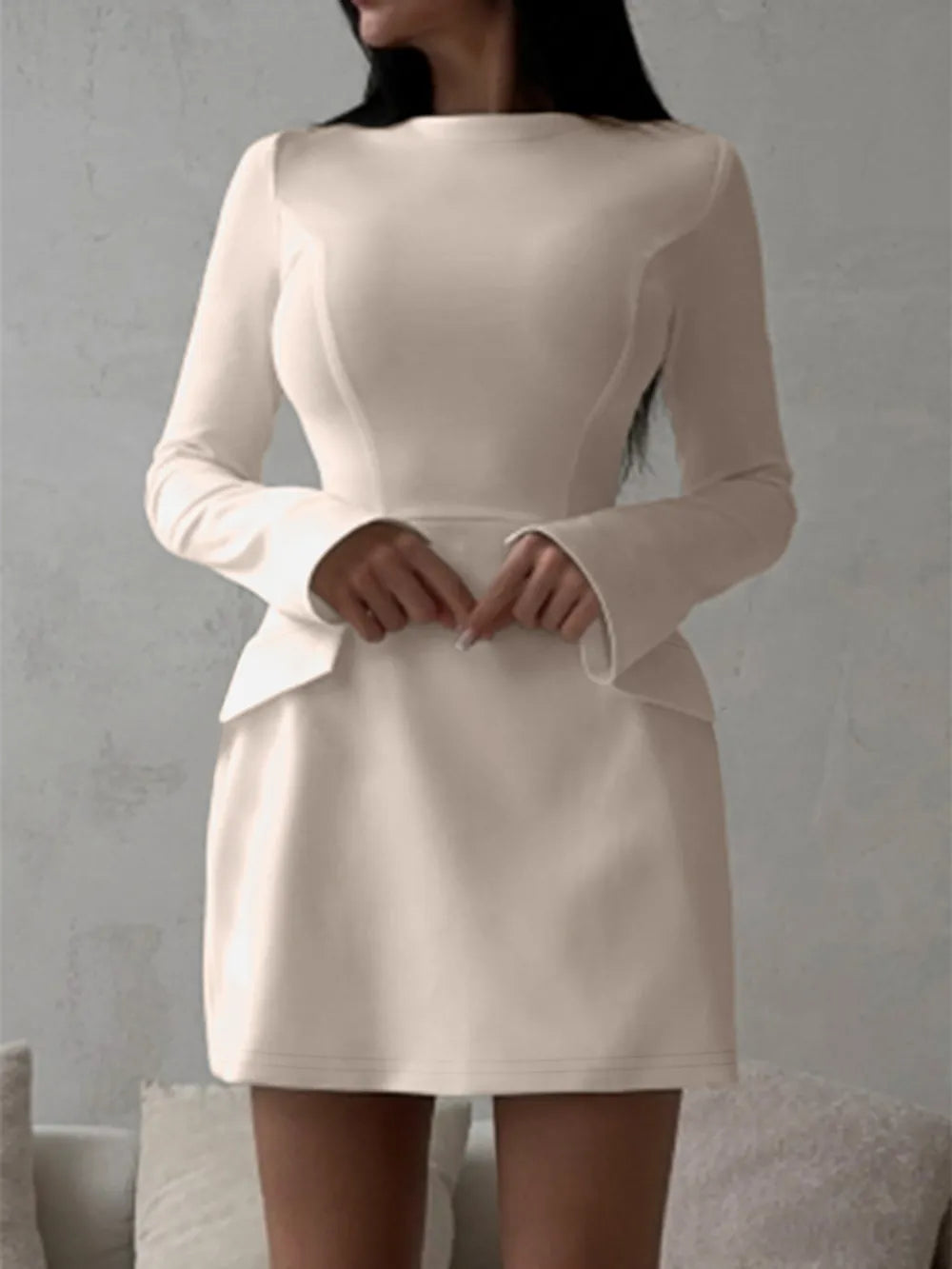 Bianca | Elanesse Vestido Mini Elegante De Manga Larga Karol Firenze