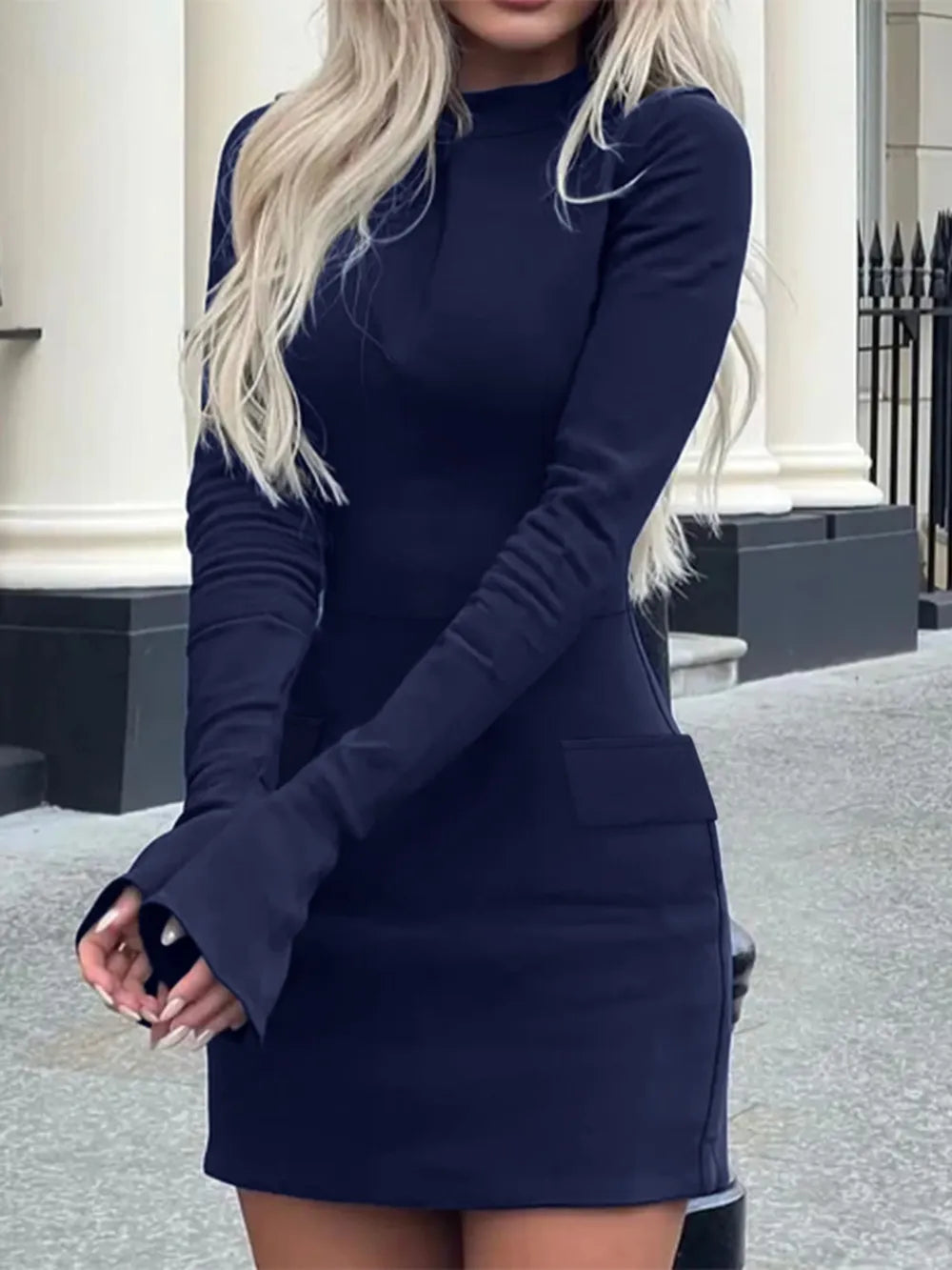 Bianca | Elanesse Vestido Mini Elegante De Manga Larga Karol Firenze