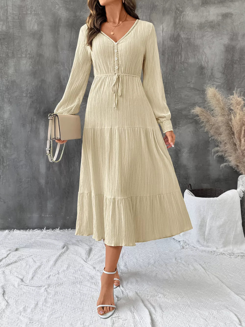 Lara | Idalia Vestido Midi De Manga Larga Karol Firenze