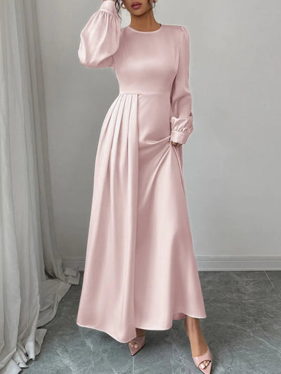 Beatriz | Liwia Vestido Maxi De Satén Con Manga Larga Karol Firenze