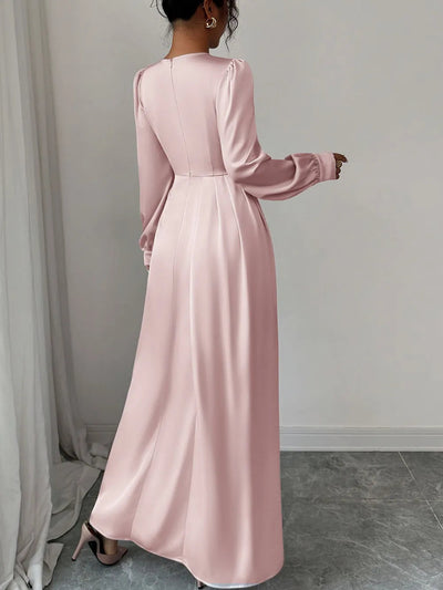 Beatriz | Liwia Vestido Maxi De Satén Con Manga Larga Karol Firenze