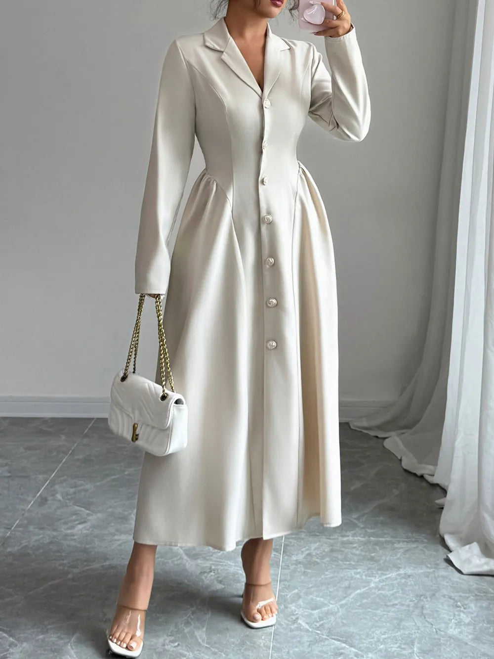 Carolina | Brygida Vestido Camisero Midi Elegante Karol Firenze