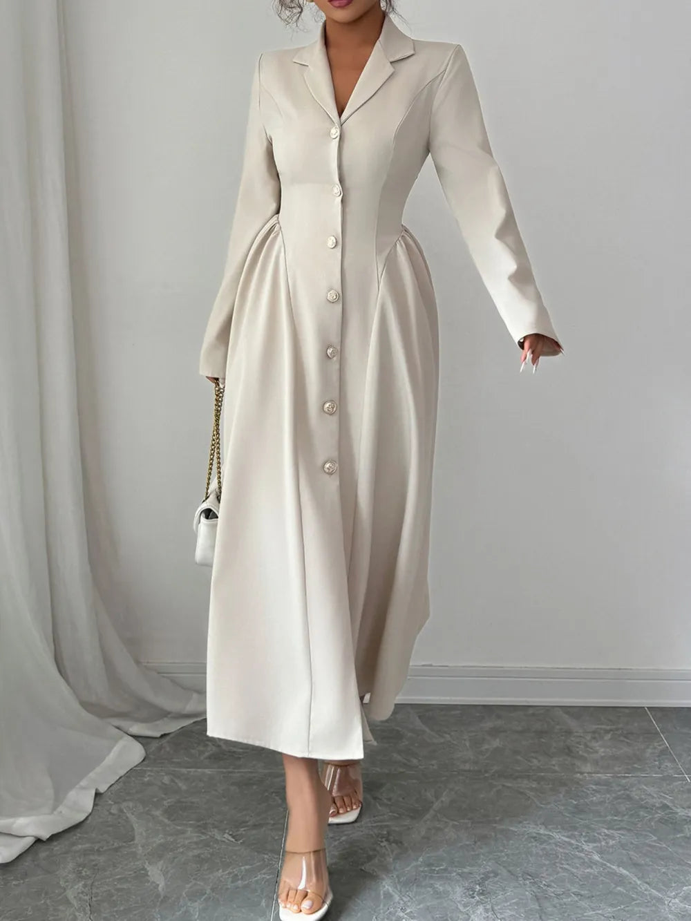 Carolina | Brygida Vestido Camisero Midi Elegante Karol Firenze