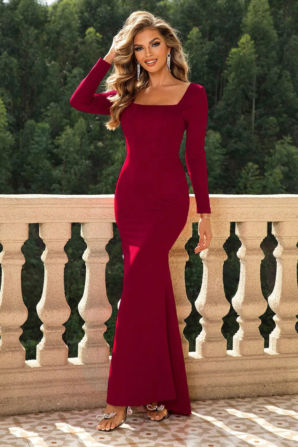 Jimena | Renata Vestido Maxi Elegante De Manga Larga Karol Firenze