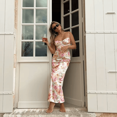 Beau | Vestido Largo De Verano Con Estampado Floral Karol Firenze