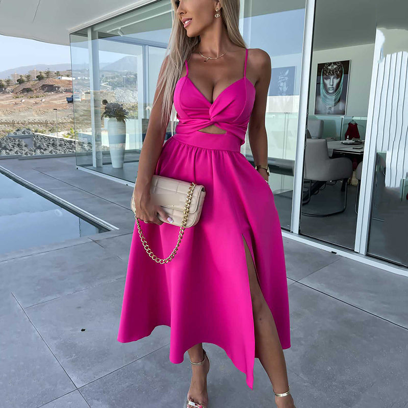 Renaya | Elegante Vestido Midi Con Efecto Corsé Karol Firenze