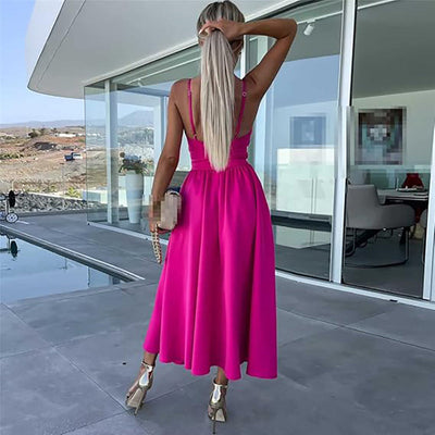 Renaya | Elegante Vestido Midi Con Efecto Corsé Karol Firenze