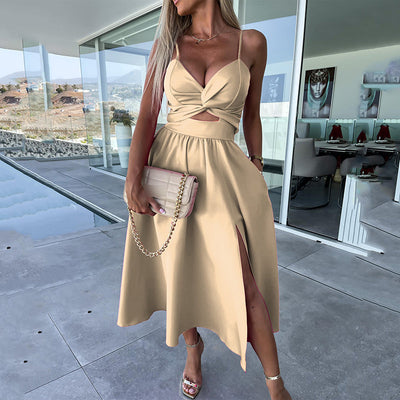 Renaya | Elegante Vestido Midi Con Efecto Corsé Karol Firenze