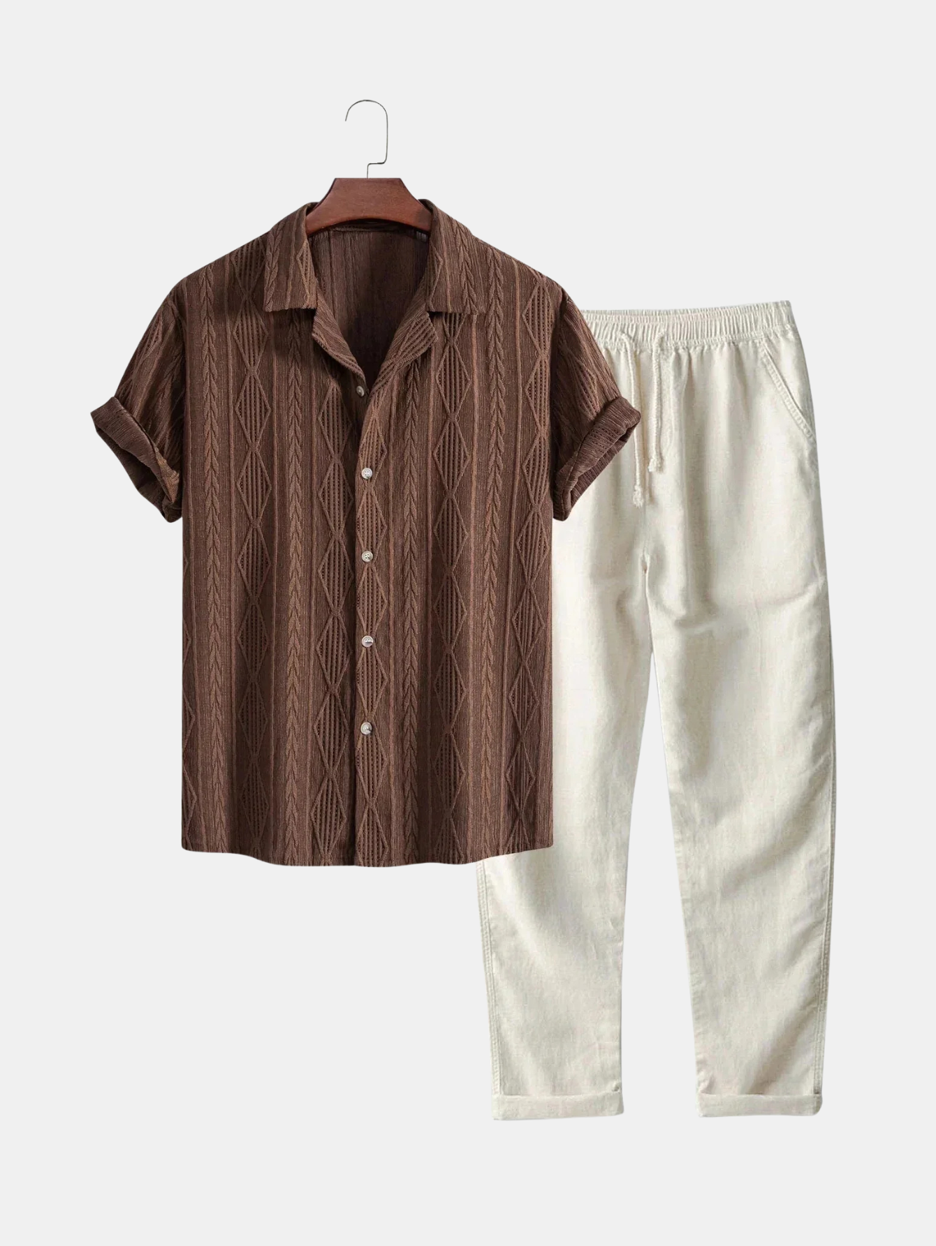 Alejandro-Jacobo | Conjunto De Camisa Texturizada De