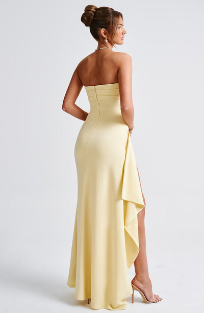 Sara | Vireli Vestido Maxi Elegante De Limón Karol Firenze