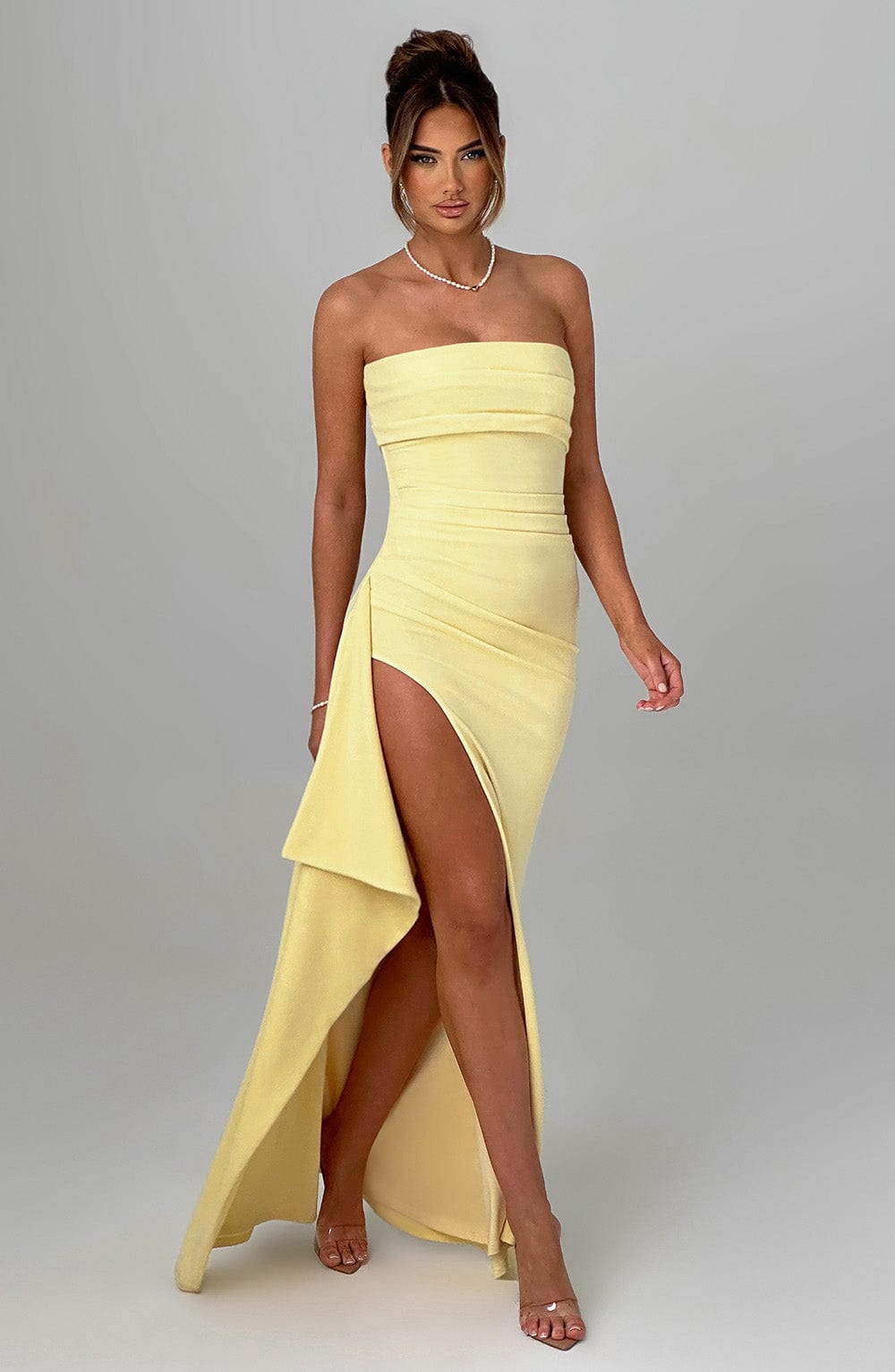 Sara | Vireli Vestido Maxi Elegante De Limón Karol Firenze